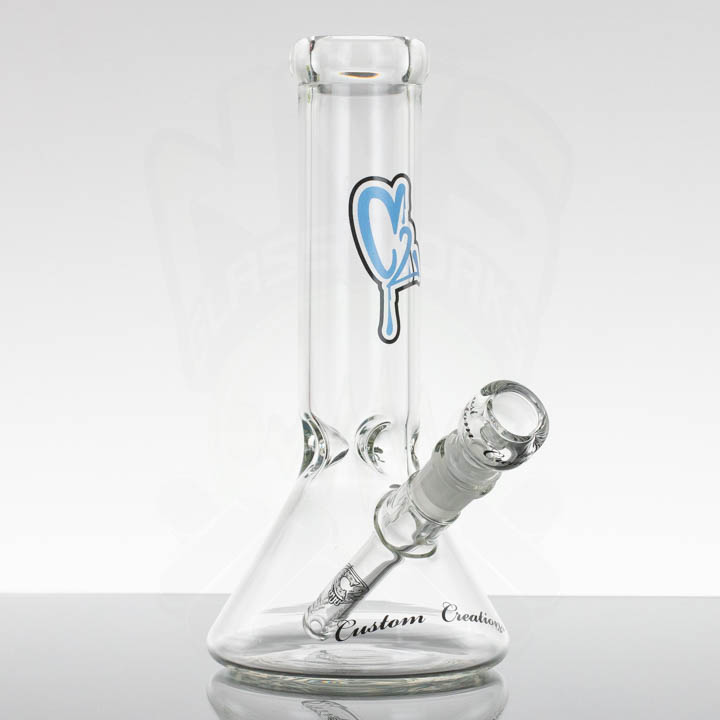 C2 10in 5mm Beaker - Blue Drip Logo
