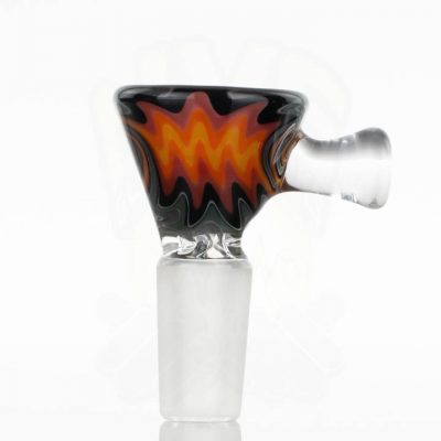 Koji Glass Worked Slide 14mm -  Grey Black Red Orange Yellow