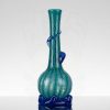 Noble Glass GOG 11.75in Aqua Teal Stripes - Blue Wrap - Blue Base view 3