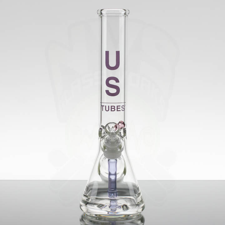 US Tubes 14in Beaker 55 14-24mm Joint - Purple Downstem - Purple label