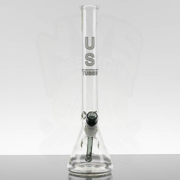 US Tubes 18in Beaker 55 18-24mm Trans Black - Charcoal White Logo