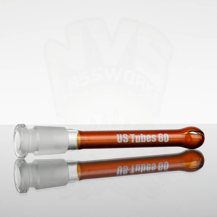 US Tubes 6.0in 60 Oversized 14-24mm 3-Slit Downstem - Amber