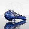 Turtle Time Glass Shell Dry Pipe - Silver Dichro over Cobalt Blue view 2