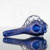 Turtle Time Glass Shell Dry Pipe - Silver Dichro over Cobalt Blue view 1