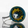 Koji Glass Worked Slide 14mm - Blue Turquoise Black Yellow view 2
