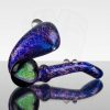 Turtle Time Glass Sherlock - Purple Dichro over Cobalt w Heart Marble view 1