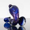 Turtle Time Glass Sherlock - Purple Dichro over Cobalt w Heart Marble view 4