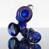 Turtle Time Glass Sherlock - Purple Dichro over Cobalt w Heart Marble view 2