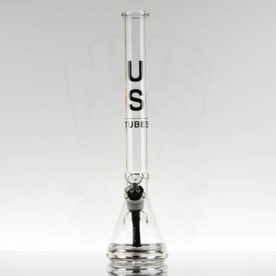 US Tubes - 20in Beaker 55 - 18-29mm Joint with Black Showerhead - Black Logo