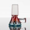 Koji Glass - Worked Slide - 18mm - Aqua Black Orange Red Outlines view 2