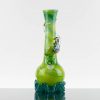 Noble Glass - 11.25in Green White - Clear Dichro Wrap - Aqua Base view 1