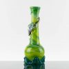 Noble Glass - 11.25in Green White - Clear Dichro Wrap - Aqua Base view 3