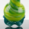 Noble Glass - 11.25in Green White - Clear Dichro Wrap - Aqua Base view 5