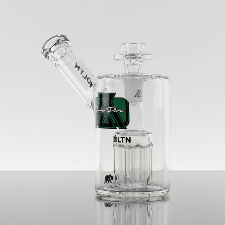 Moltn Glass 65mm Short 6arm Tree Bubbler - Green