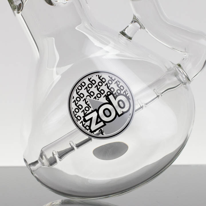 ZOB 18in Stemless Inline Beaker - White Black Oval 869776-220-1
