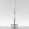 US Tubes 17in 5mm Beaker 2.0 w/ Ice Pinch - WHITE/GREEN Outline view 3