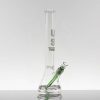 US Tubes 17in 5mm Beaker 2.0 w/ Ice Pinch - WHITE/GREEN Outline view 4