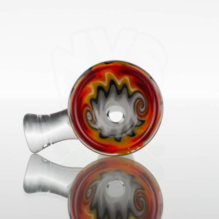 Koji Glass - 14mm Single Hole Slide - Fire Line