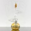 Blowfish Glassworks - Zig Zag Fumed Bubble Bottom - Green - Yellow Label view 1