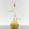 Blowfish Glassworks - Zig Zag Fumed Bubble Bottom - Green - Yellow Label view 4