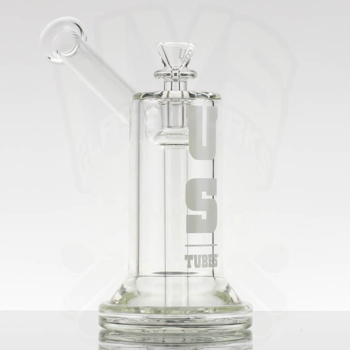 US Tubes 18mm Hybrid Bubbler 3-hole - White Logo