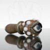 Hardman Art Glass - Evil Eye Spoon - Blue Faded Eye - Red Concrete Speckled Spoon view 2