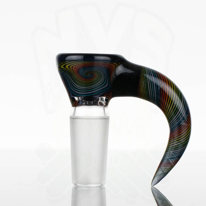 Kai Brown Glass - 14mm Horn Slide - Black Rainbow
