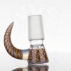 Kai Brown Glass - 18mm Horn Slide - Ghost Fire view 2