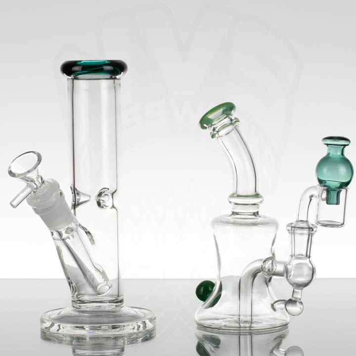 FUR20 SET! Mini Aqua Straight Tube + Green Banger Hanger + Carbcap