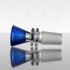 Turtle Time Glass 18mm Slide - Fire Dichro over Cobalt view 3