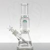 US Tubes 10in Aqua 10arm Beaker - White Logo view 3