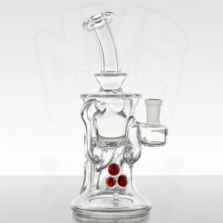Chubby Glass - 10mm Gill Recycler - Red Dots