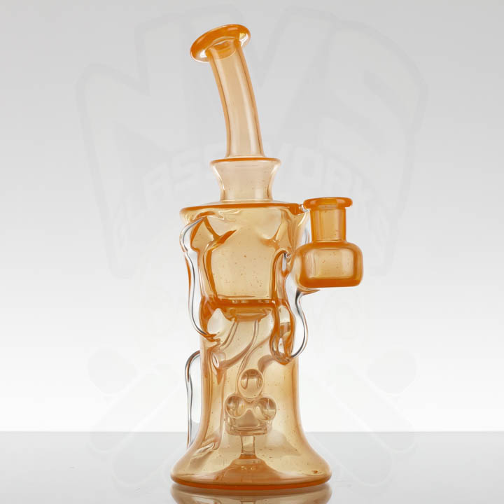 Chubby Glass - Full Color 10mm Gill Recycler - Ghosted OJ