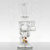 Chubby Glass - 14mm Gill Recycler - Amber Purple Dots view 1