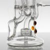 Chubby Glass - 14mm Gill Recycler - Amber Purple Dots view 6
