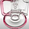 Rye Deyer - 15in 44MM Gridline Double Uptake Recycler w Slide Stand - UV Ruby view 7