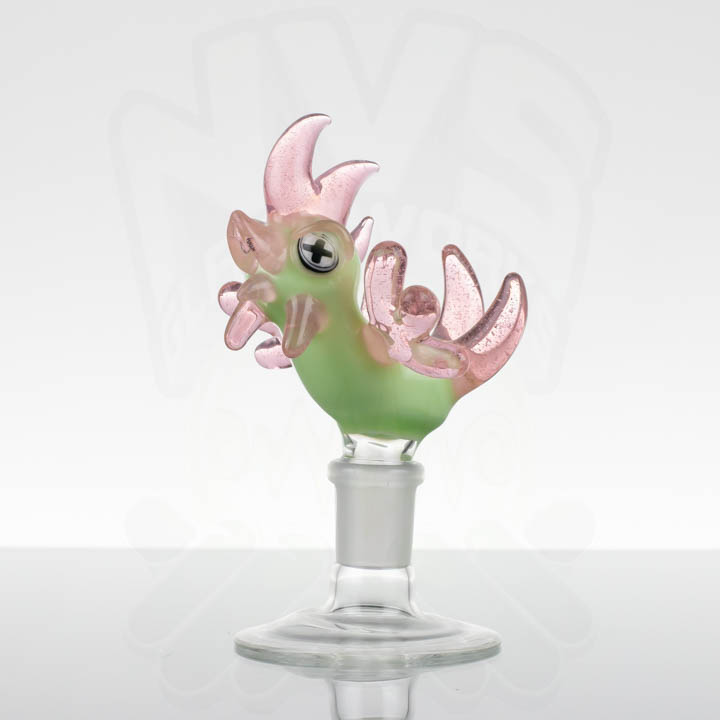 JOP Glass 18mm Chicken Slide - Slyme & Pink Lollipop