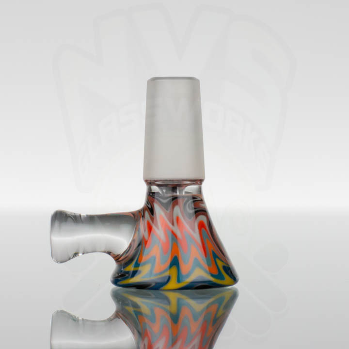 Koji Glass - Single Hole 14mm Slide - Black Rainbow