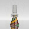 Turtle Time Glass 14mm Slide - Gold Dichro Over Rasta view 7