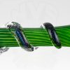 Noble Glass - Dichro Wrap - Green Stripes & Black Base view 6