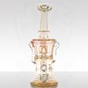 Chubby Glass - 10mm Fumed Gill Recycler - Gold x Silver view 4