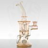 Chubby Glass - 10mm Fumed Gill Recycler - Gold x Silver view 5