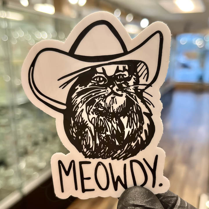 Otto's Grotto Vinyl Stickers - Meowdy Cat