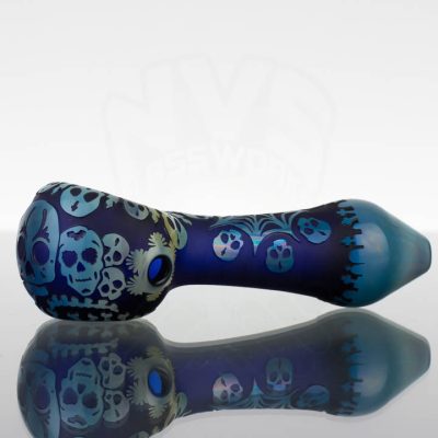 Liberty Glass Spoon - Sugar Skulls - Cobalt