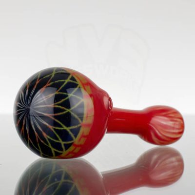 Hoffman Glass Spoon - Reticello - Red & Black