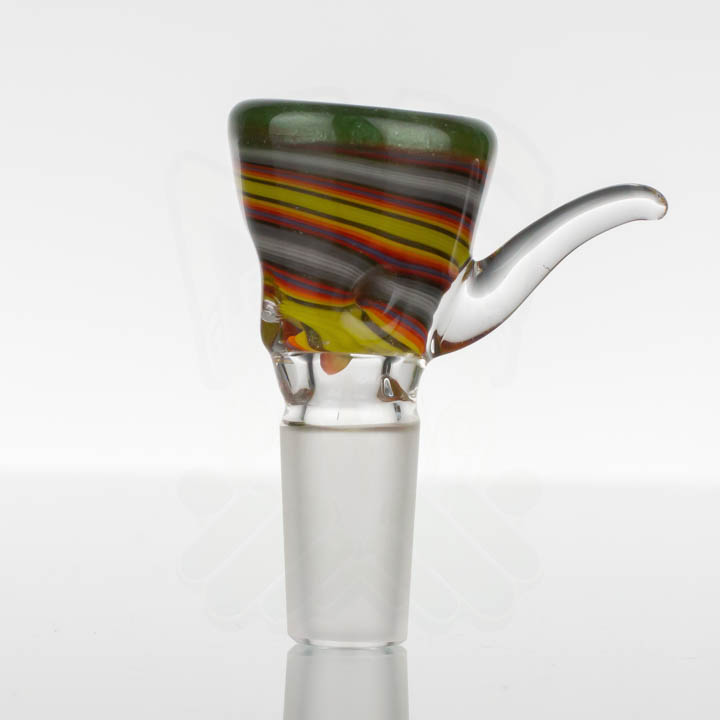 Liberty Glass Worked 14mm Slide - Grey Yellow Orange