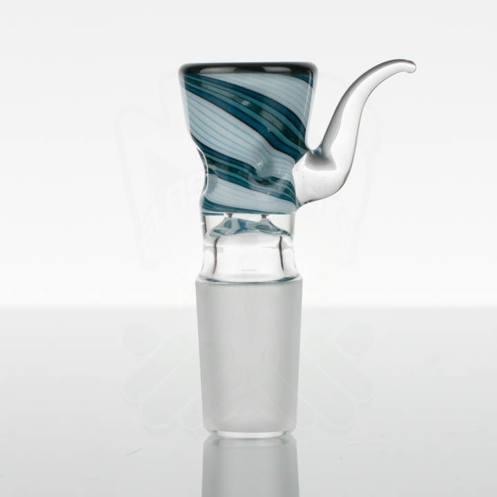 Liberty Glass Worked 18mm Slide - Blue & White