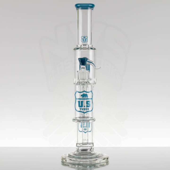 US Tubes 17in Straight Fix/Circ with Ash Catcher - BLUE