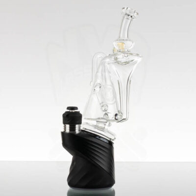 OJ Flame - Puffco Peak Attachment - Beaker Recycler - Clear w/ Implosion