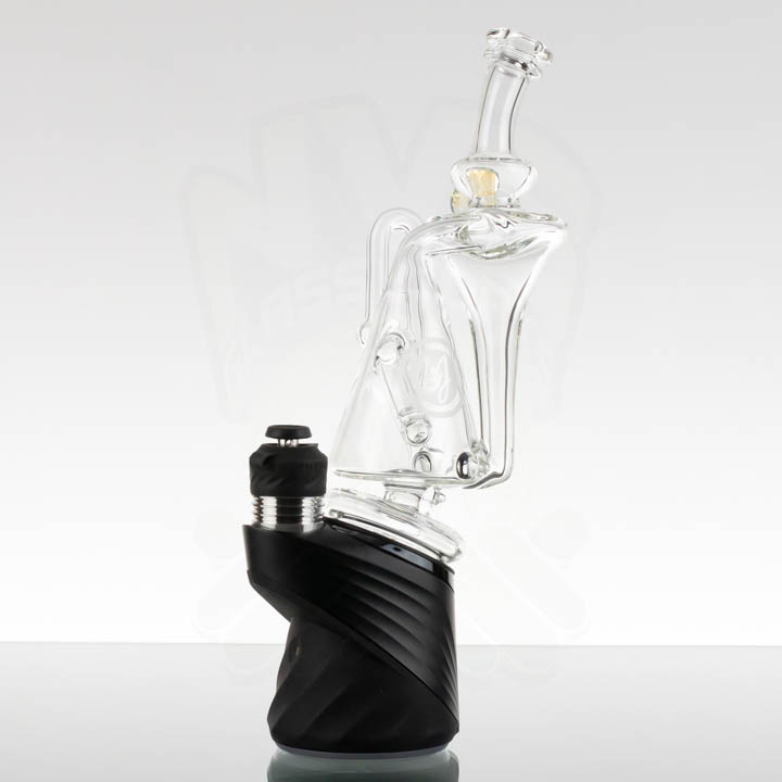 OJ Flame - Puffco Peak Attachment - Beaker Recycler - Clear w/ Implosion